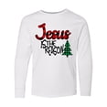 thumbnail image 1 of Inktastic Christmas Jesus is the Reason with Green Plaid Tree Long Sleeve Youth T-Shirt, 1 of 5
