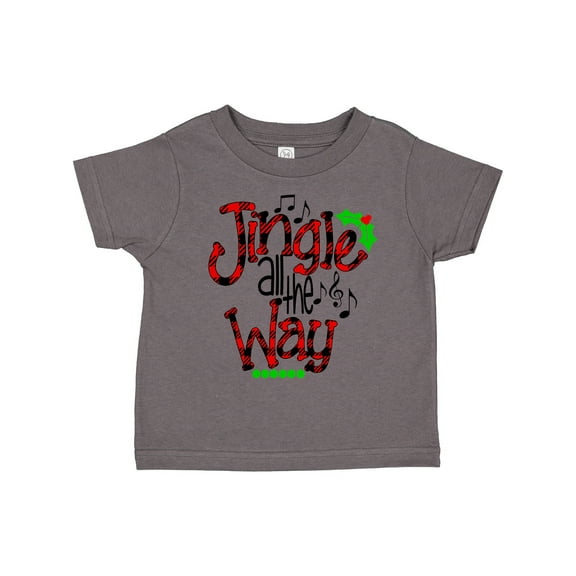 Inktastic Christmas Jingle All the Way with Music Notes and Holly Boys or Girls Toddler T-Shirt