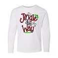 thumbnail image 1 of Inktastic Christmas Jingle All the Way with Music Notes and Holly Long Sleeve Youth T-Shirt, 1 of 5