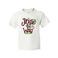 thumbnail image 1 of Inktastic Christmas Jingle All the Way with Music Notes and Holly Youth T-Shirt, 1 of 5