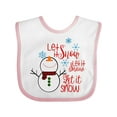 thumbnail image 1 of Inktastic Christmas Let It Snow Cute Snow Man with Snowflakes Boys or Girls Baby Bib, 1 of 4