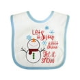 thumbnail image 1 of Inktastic Christmas Let It Snow Cute Snow Man with Snowflakes Boys or Girls Baby Bib, 1 of 4