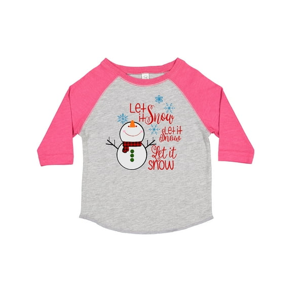 Inktastic Christmas Let It Snow Cute Snow Man with Snowflakes Boys or Girls Toddler T-Shirt