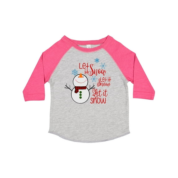 Inktastic Christmas Let It Snow Cute Snow Man with Snowflakes Boys or Girls Toddler T-Shirt