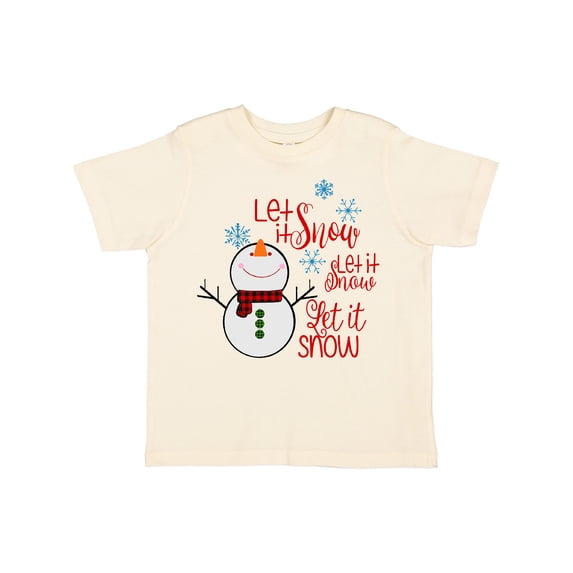 Inktastic Christmas Let It Snow Cute Snow Man with Snowflakes Boys or Girls Toddler T-Shirt