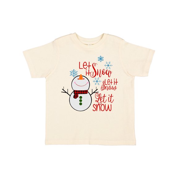 Inktastic Christmas Let It Snow Cute Snow Man with Snowflakes Boys or Girls Toddler T-Shirt