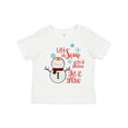 thumbnail image 1 of Inktastic Christmas Let It Snow Cute Snow Man with Snowflakes Boys or Girls Toddler T-Shirt, 1 of 5