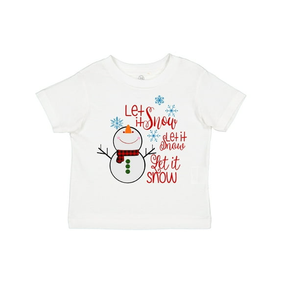 Inktastic Christmas Let It Snow Cute Snow Man with Snowflakes Boys or Girls Toddler T-Shirt