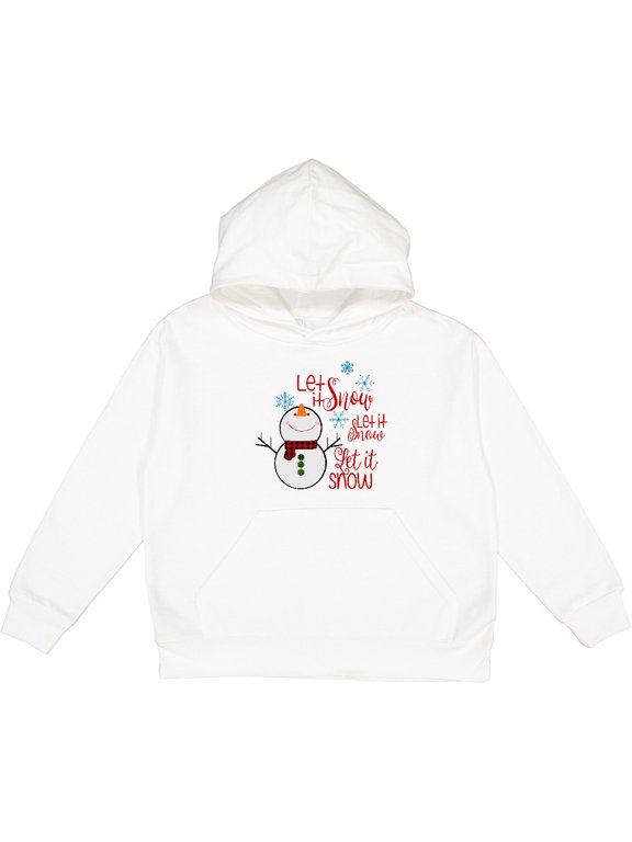 Christmas Let It Snow Cute Snow Man with Snowflakes Youth Hoodie Sweatshirt