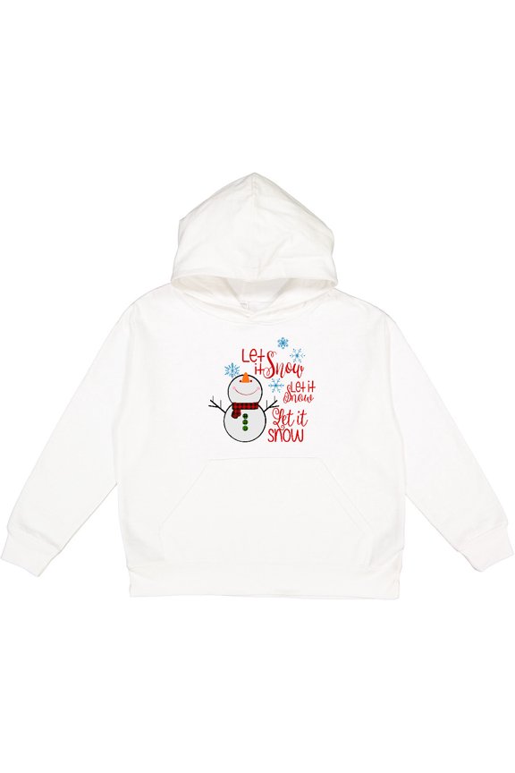 Christmas Let It Snow Cute Snow Man with Snowflakes Youth Hoodie Sweatshirt