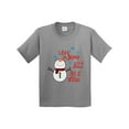 thumbnail image 1 of Inktastic Christmas Let It Snow Cute Snow Man with Snowflakes Youth T-Shirt, 1 of 5