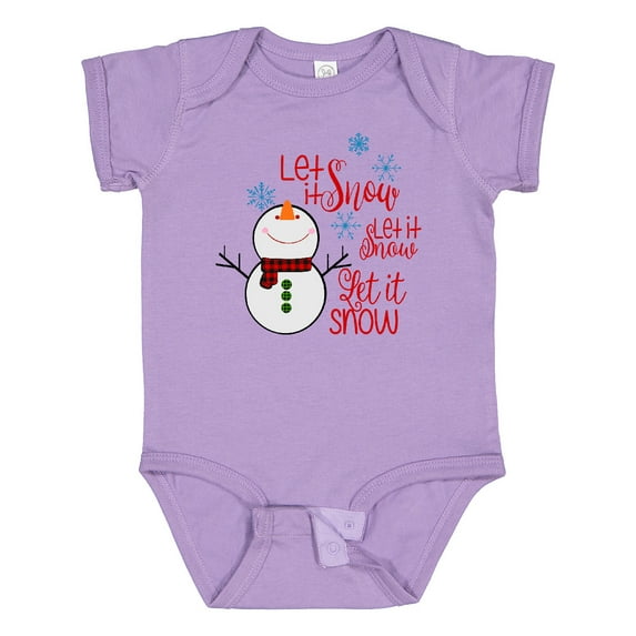 Inktastic Christmas Let it Snow Cute Snow Man with Snowflakes Boys or Girls Baby Bodysuit