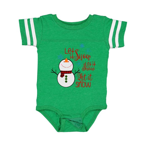 Inktastic Christmas Let it Snow Cute Snow Man with Snowflakes Boys or Girls Baby Bodysuit