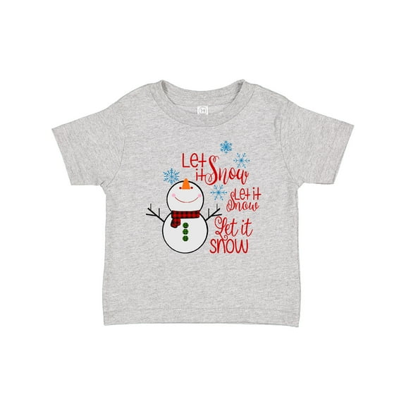 Inktastic Christmas Let it Snow Cute Snow Man with Snowflakes Boys or Girls Baby T-Shirt