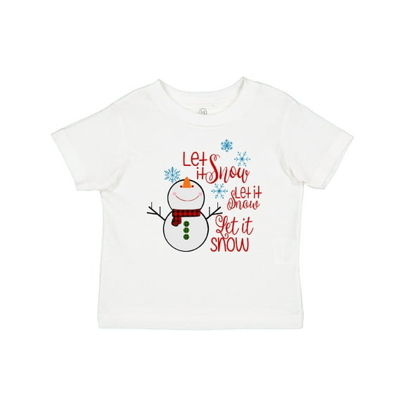 Inktastic Christmas Let it Snow Cute Snow Man with Snowflakes Boys or Girls Baby T-Shirt