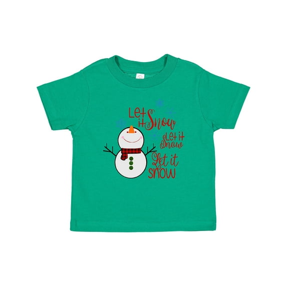 Inktastic Christmas Let it Snow Cute Snow Man with Snowflakes Boys or Girls Baby T-Shirt