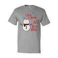 thumbnail image 1 of Inktastic Christmas Let it Snow Cute Snow Man with Snowflakes T-Shirt, 1 of 5