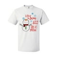 thumbnail image 1 of Inktastic Christmas Let it Snow Cute Snow Man with Snowflakes T-Shirt, 1 of 5