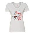 thumbnail image 1 of Inktastic Christmas Let it Snow Cute Snow Man with Snowflakes Women's V-Neck T-Shirt, 1 of 5