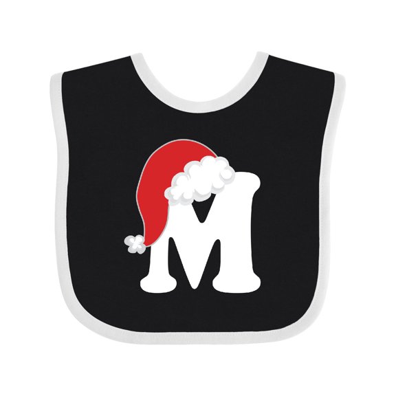 Inktastic Christmas Letter M Santa Hat Alphabet Boys or Girls Baby Bib