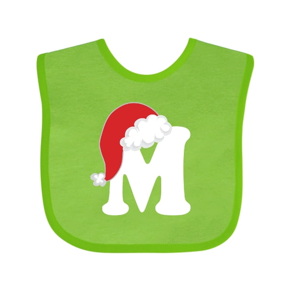 Inktastic Christmas Letter M Santa Hat Alphabet Boys or Girls Baby Bib