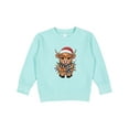 thumbnail image 1 of Inktastic Christmas Lights Highland Cow Toddler Sweatshirt, 1 of 4