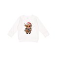 thumbnail image 1 of Inktastic Christmas Lights Highland Cow Toddler Sweatshirt, 1 of 4