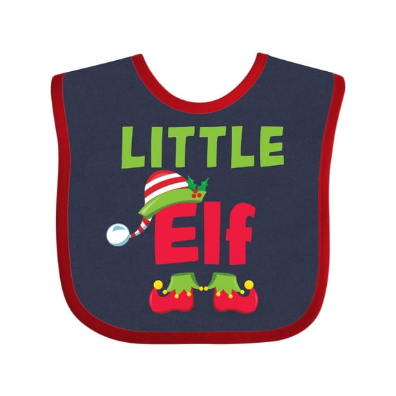 Inktastic Christmas Little Elf Boys or Girls Baby Bib