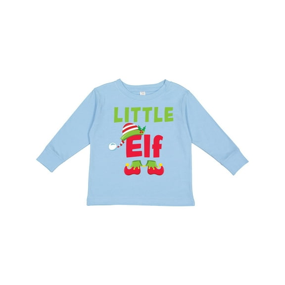 Inktastic Christmas Little Elf Boys or Girls Long Sleeve Toddler T-Shirt