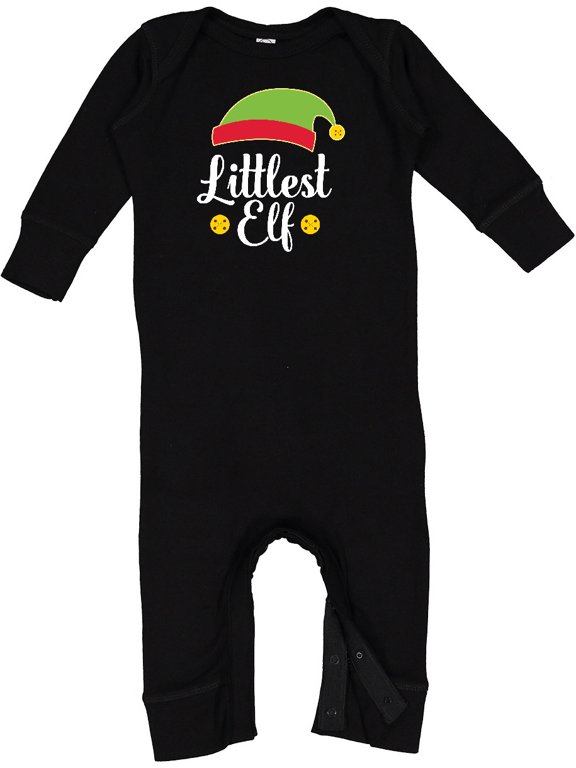 Christmas Littlest Elf Holiday Baby Romper Coveralls