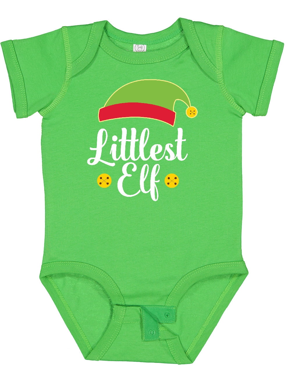 Inktastic Christmas Littlest Elf Holiday Boys or Girls Baby Bodysuit