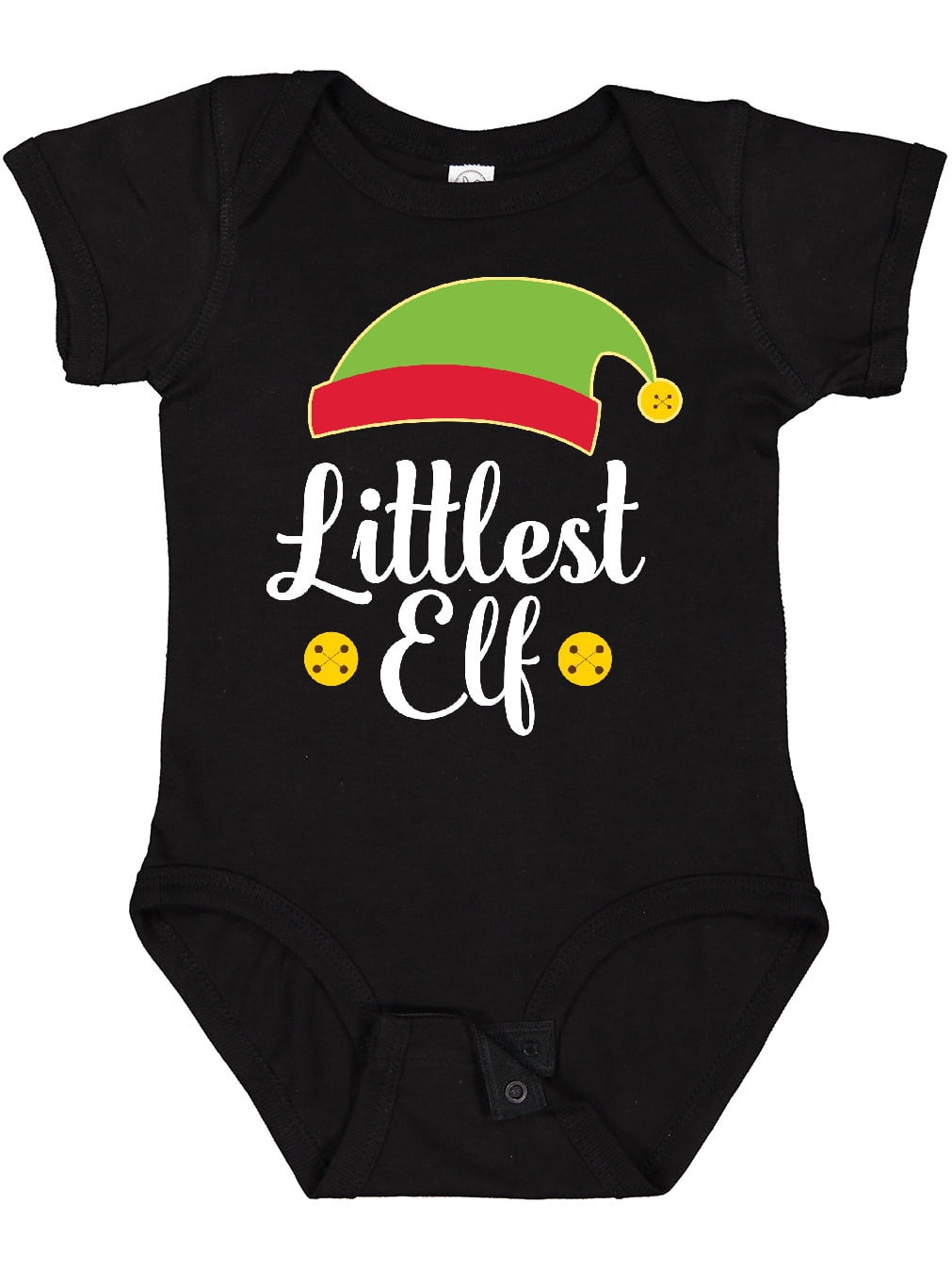 Inktastic Christmas Littlest Elf Holiday Boys or Girls Baby Bodysuit