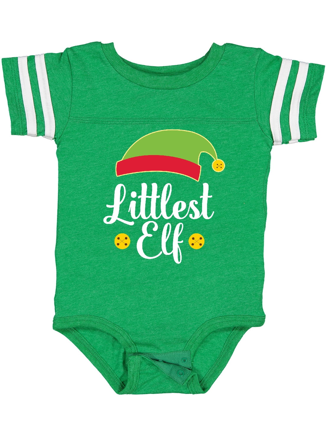 Inktastic Christmas Littlest Elf Holiday Boys or Girls Baby Bodysuit