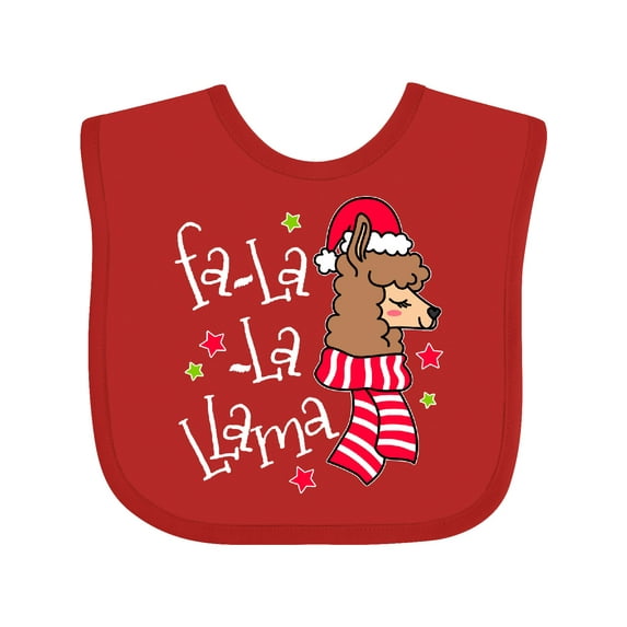 Inktastic Christmas Llama Boys or Girls Baby Bib