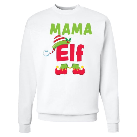 Inktastic Christmas Mama Elf Adult Sweatshirt