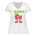 thumbnail image 1 of Inktastic Christmas Mama Elf Women's Plus Size V-Neck T-Shirt, 1 of 5