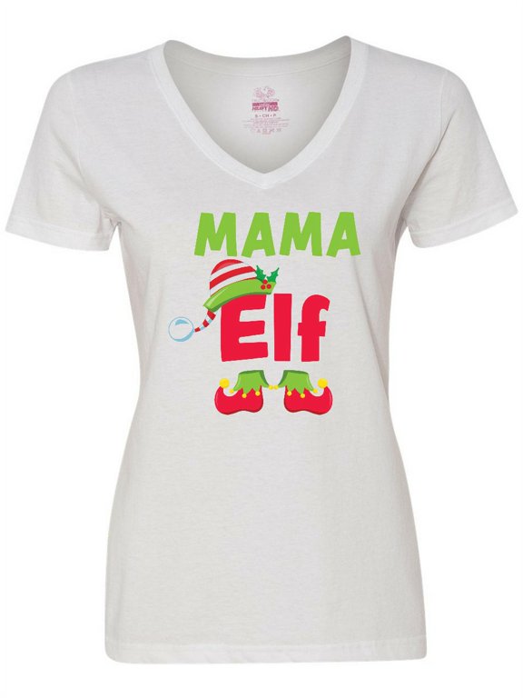 Christmas Mama Elf Women's V-Neck T-Shirt