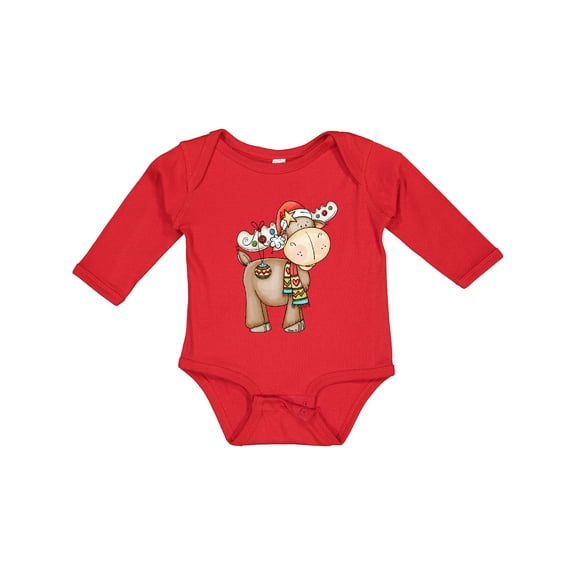 Inktastic Christmas Molly Moose Boys or Girls Long Sleeve Baby Bodysuit