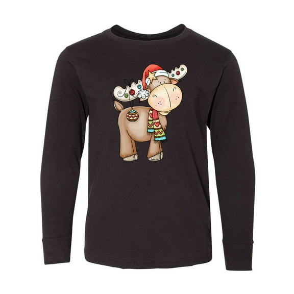 Inktastic Christmas Molly Moose Long Sleeve Youth T-Shirt