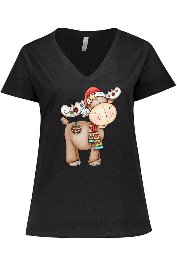 Christmas Molly Moose Women's Plus Size V-Neck T-Shirt