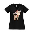 thumbnail image 1 of Inktastic Christmas Molly Moose Women's Plus Size V-Neck T-Shirt, 1 of 5
