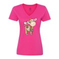 thumbnail image 1 of Inktastic Christmas Molly Moose Women's V-Neck T-Shirt, 1 of 5