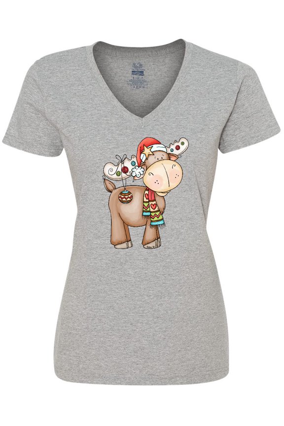 Christmas Molly Moose Women's V-Neck T-Shirt