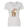 thumbnail image 1 of Inktastic Christmas Molly Moose Women's V-Neck T-Shirt, 1 of 5