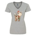 thumbnail image 1 of Inktastic Christmas Molly Moose Women's V-Neck T-Shirt, 1 of 5