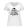 thumbnail image 1 of Inktastic Christmas Nice Until Proven Naughty Women's Plus Size T-Shirt, 1 of 5