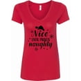 thumbnail image 1 of Inktastic Christmas Nice Until Proven Naughty Women's V-Neck T-Shirt, 1 of 5