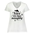 thumbnail image 1 of Inktastic Christmas Nice until Proven Naughty Women's Plus Size V-Neck T-Shirt, 1 of 5
