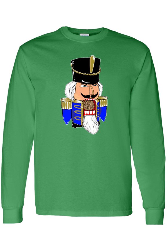 Christmas Nutcracker in Blue Long Sleeve T-Shirt
