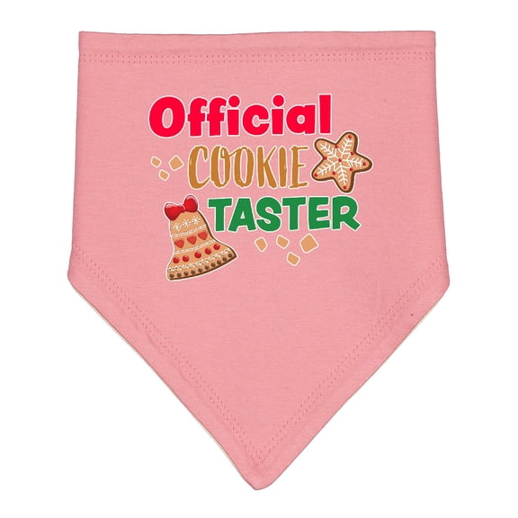 Inktastic Christmas Official Cookie Taster with Bell and Star Cookie Baby Bandana Bib